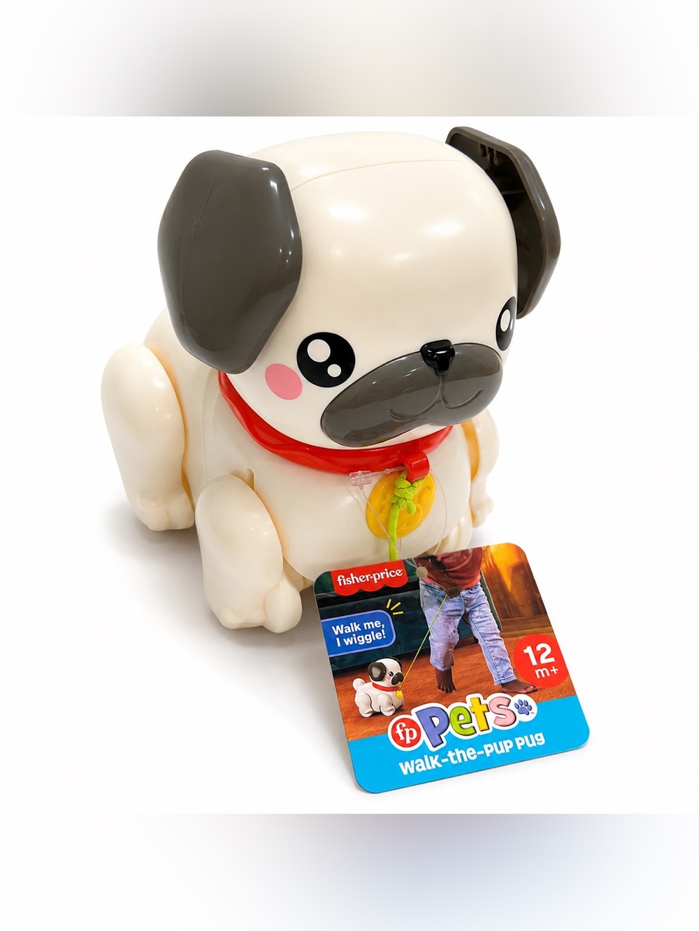 Fisher-Price FP Pets Walk-the-Pup Pug Pull Along Toy 12M+ Interactive Toddler